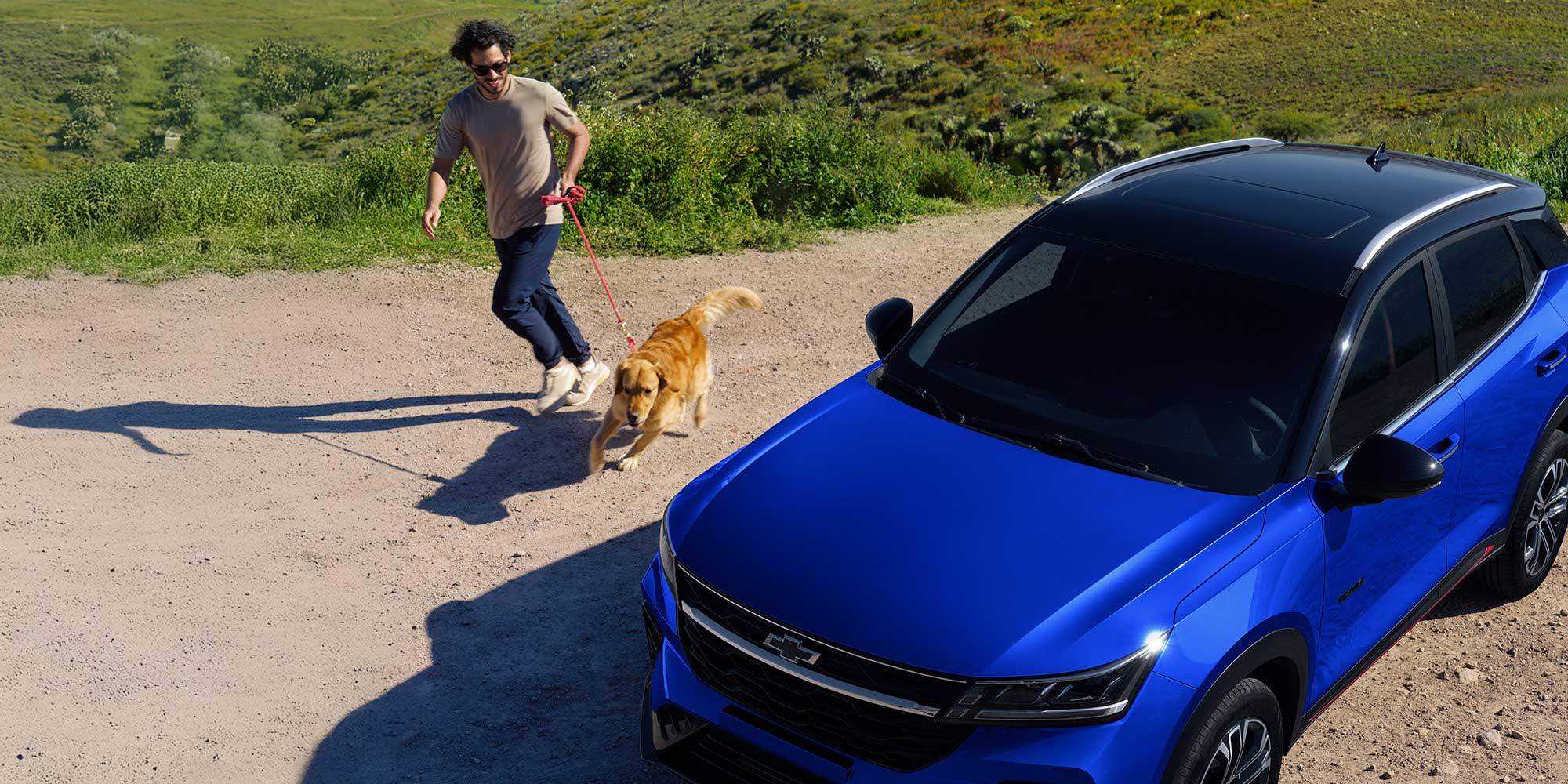 Vista superior Chevrolet Groove 2026 color azul