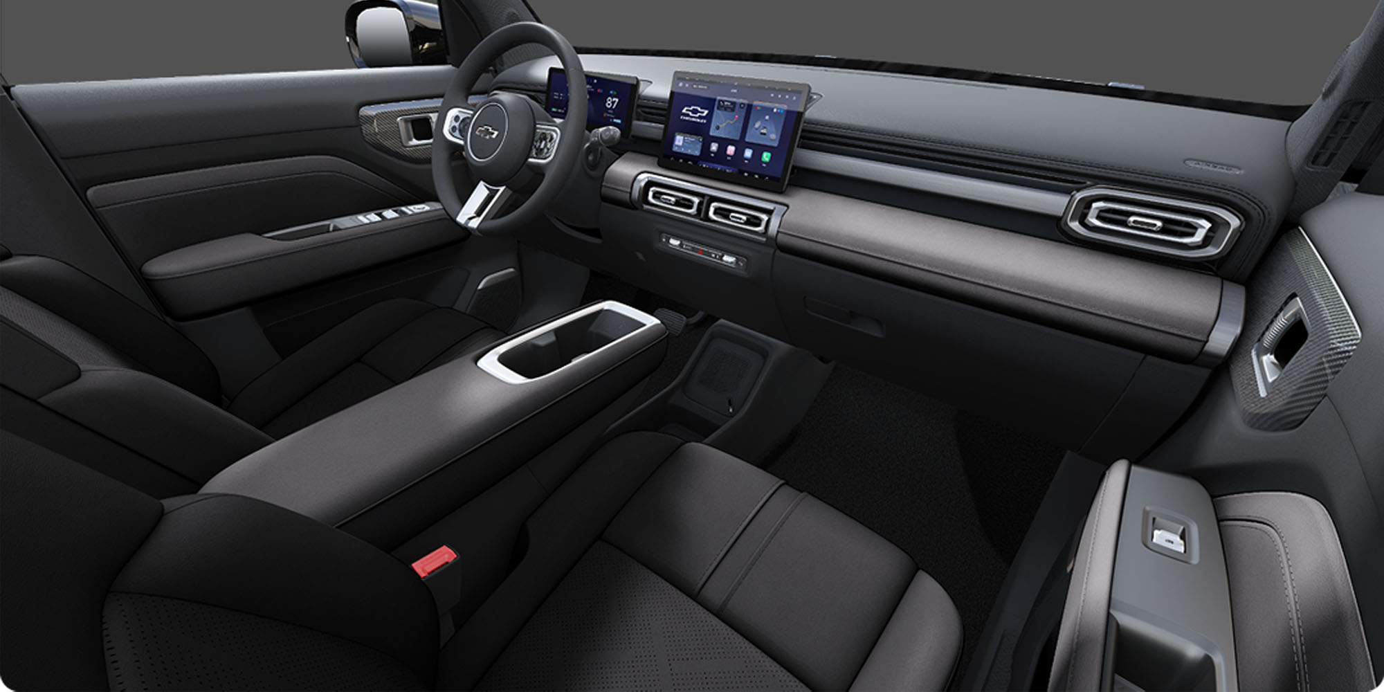 Acabado interior del Chevrolet Spark EUV color negro