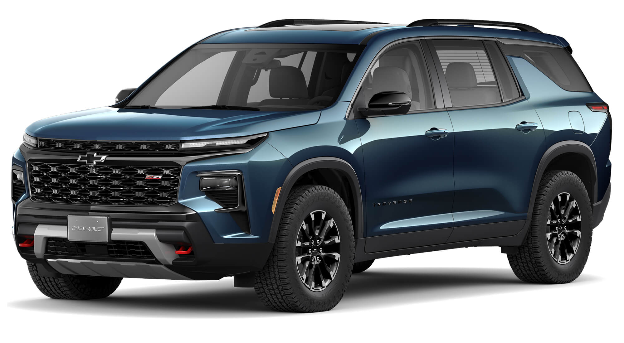 Chevrolet Traverse Z71 color azul lago vista lateral