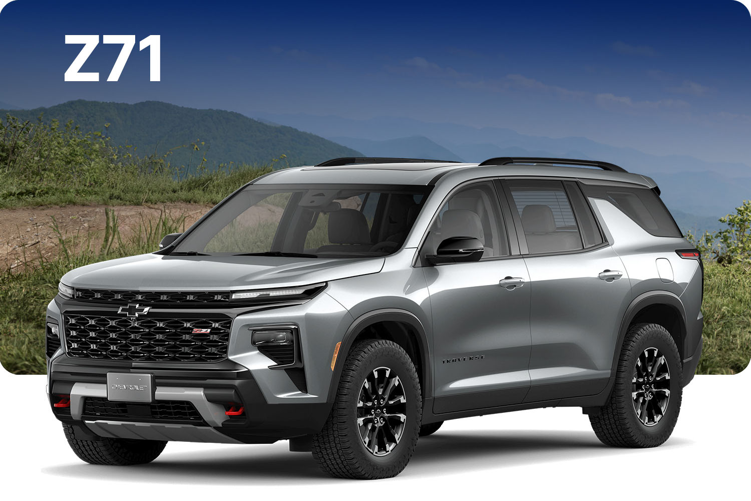 Chevrolet Traverse Z71 color plateado vista lateral