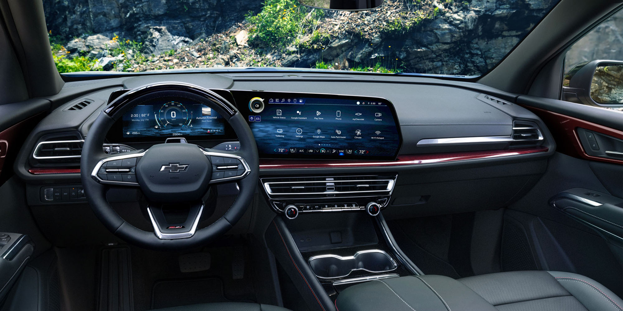 Interior Jet Black con detalles en rojo Chevrolet Traverse Z71