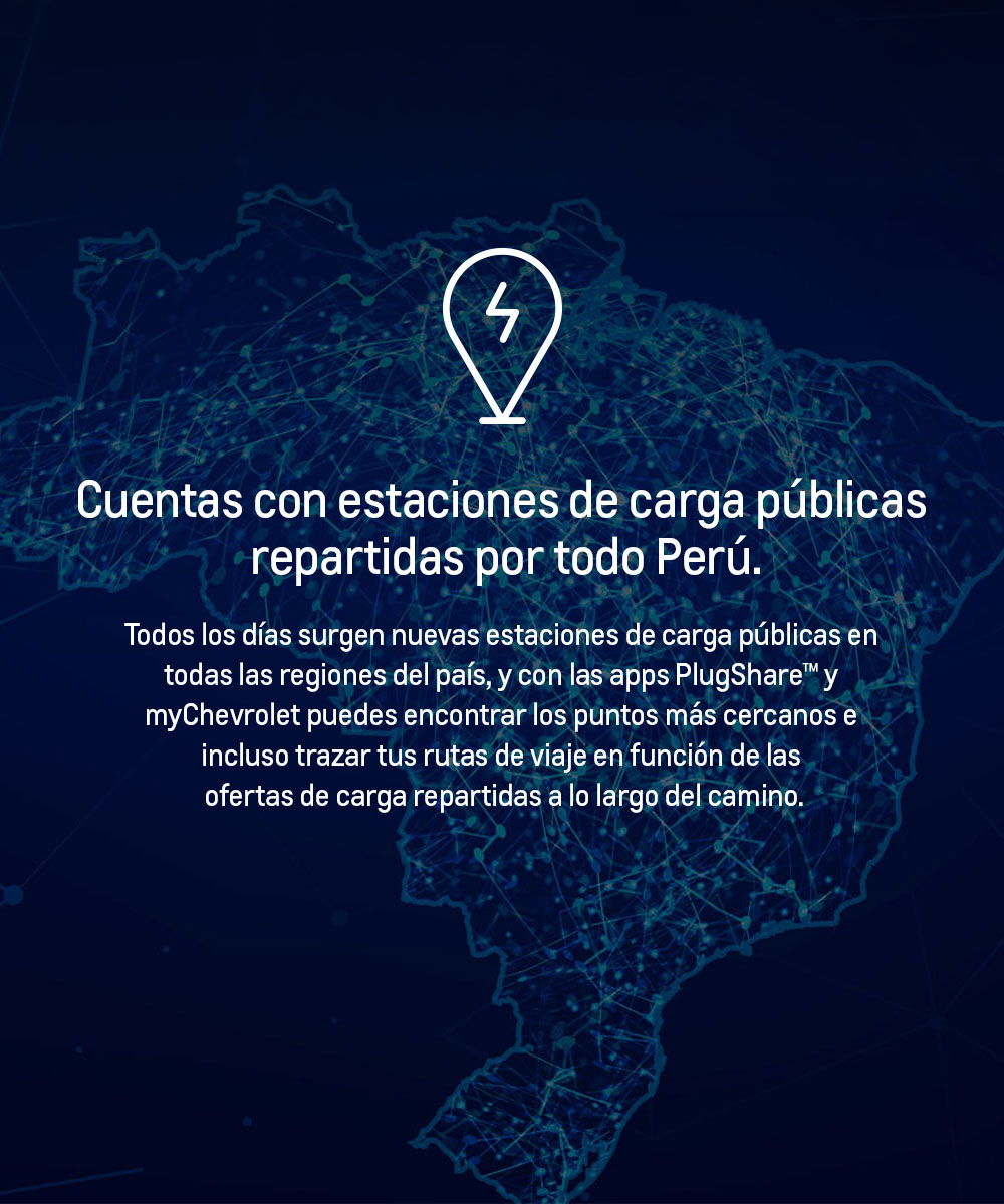 Mapa mostrando estaciones de carga en Perú.